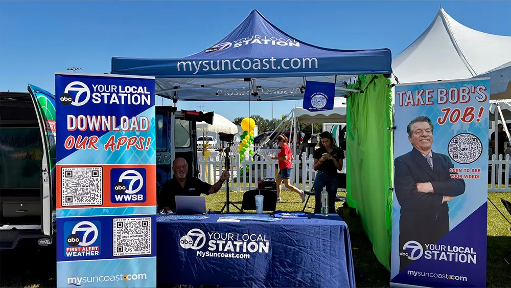 MySuncoast and ABC7 WWSB sponsor booth at Suncoast Food & Wine Fest