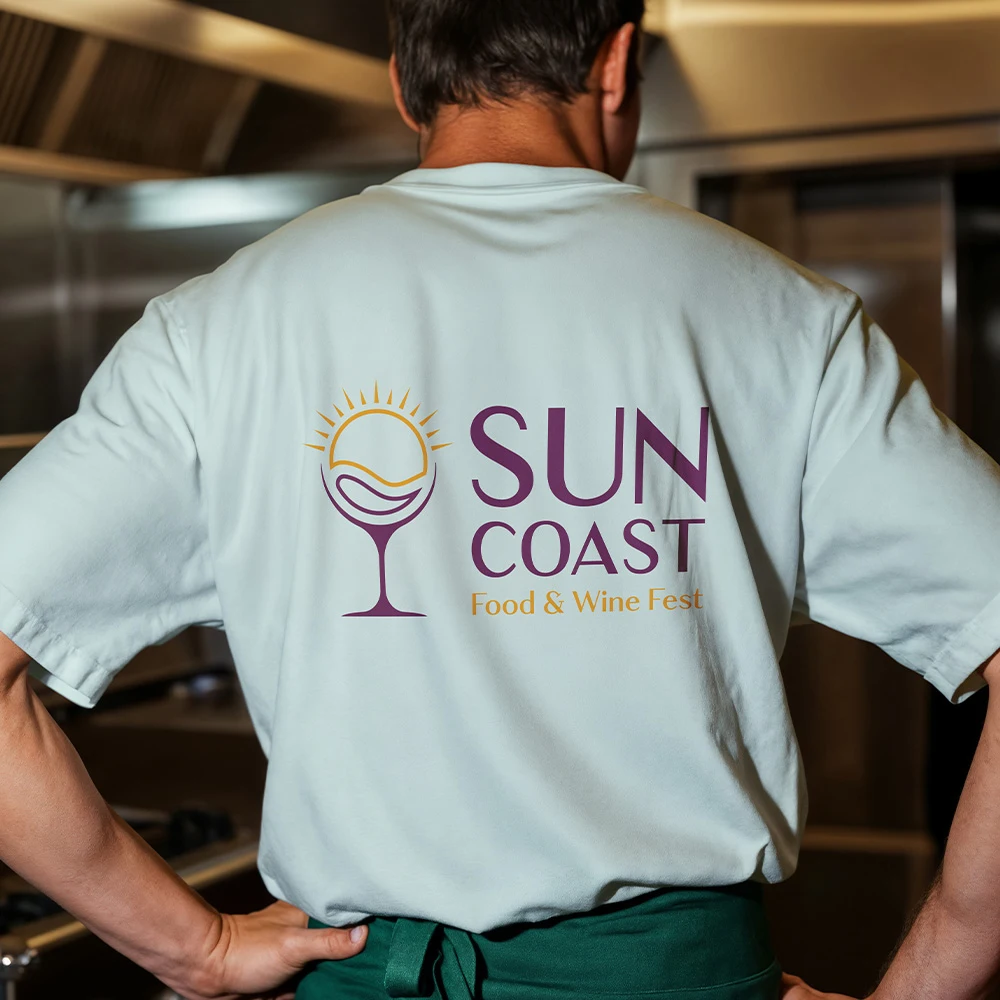 Suncoast Food & Wine Fest official merchandise t-shirt with festival logo